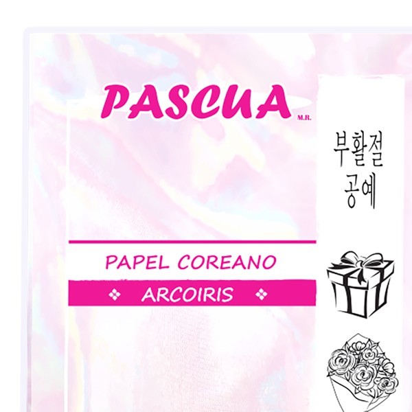 PAPEL COREANO ARCOIRISTORNASOL TRANSP. 58X58 PASCUA E.10
